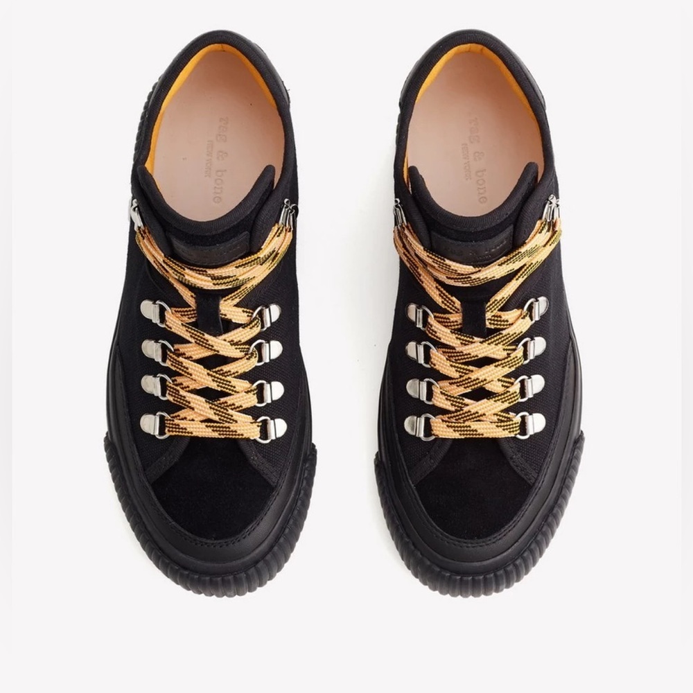 RAG AND BONES ARMY HIKER LOW TOP SNEAKERS BLACK SIZE US 7 WOMENS - Picture 3 of 11